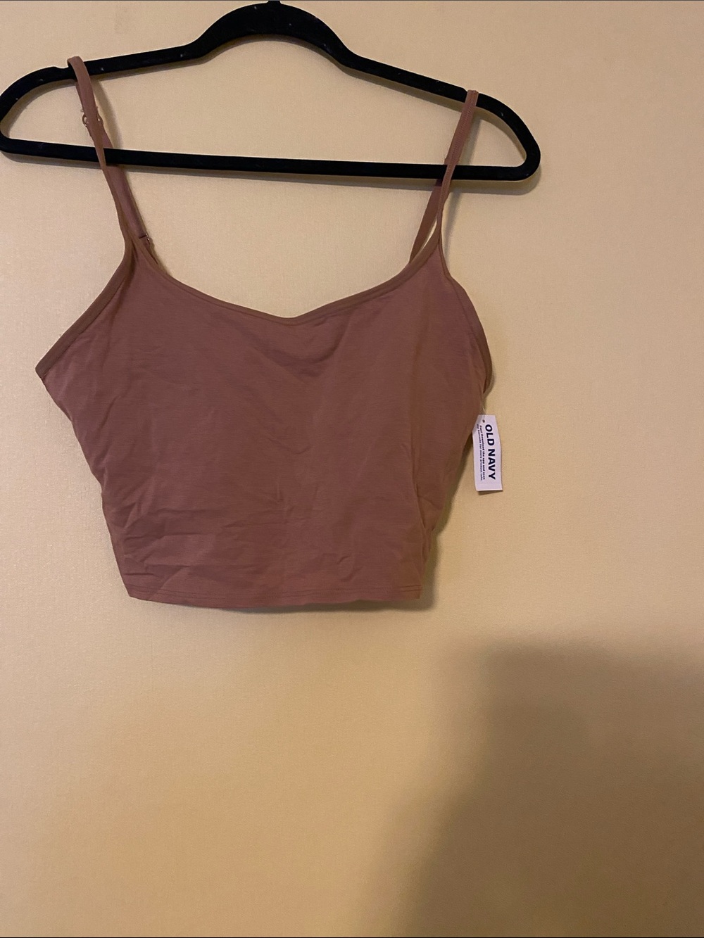 Old Navy Tan/Brown Cropped Spaghetti-Strap Cami